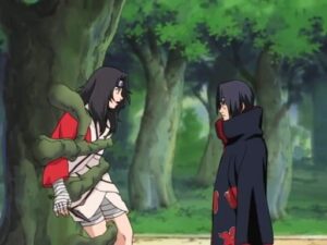 Itachi captures Kurenai in his genjutsu