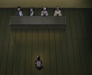 Itachi reports the Uchiha's plan to the village elders