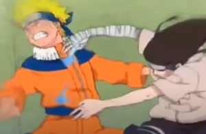 Neji injured Naruto using Eight Trigrams Sixty Four Palms